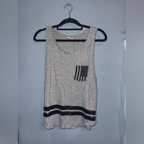 Victoria's Secret Tops - Victoria's Secret Heather Gray Tank with Black Details